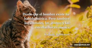 Desde que el hombre existe ha habido música. Pero también los animales, los átomos y las estrellas hacen música