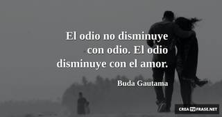 El odio no disminuye con odio. El odio disminuye con el amor.