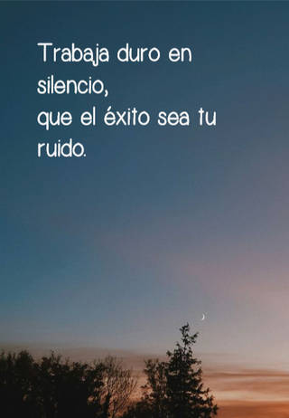 Trabaja duro en silencio,  que el éxito sea tu ruido.