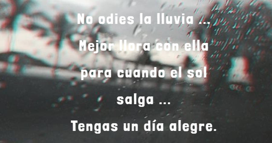 Crea Tu Frase – Frase #374047: No odies la lluvia ... Mejor llora con ella  para cuando el sol salga ... Tengas un día alegre.