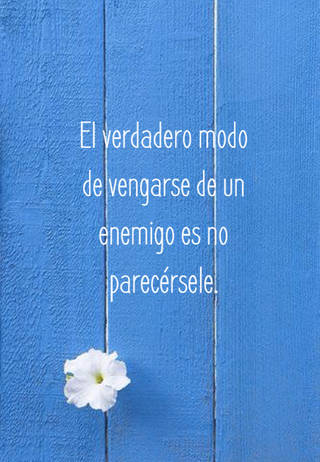 El verdadero modo de vengarse de un enemigo es no parecérsele.