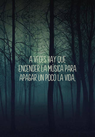 A veces hay que encender la música para apagar un poco la vida.