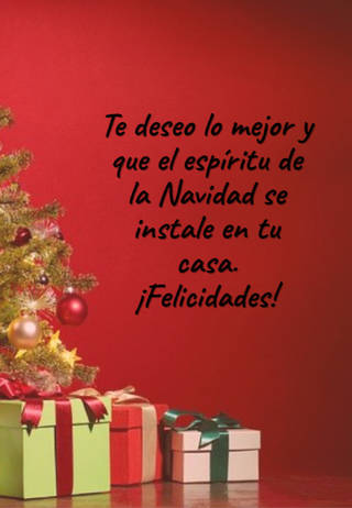 Te deseo lo mejor y que el espíritu de la Navidad se instale en tu casa.  ¡Felicidades!