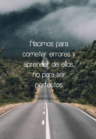 Nacimos para cometer errores y aprender de ellos, no para ser perfectos.