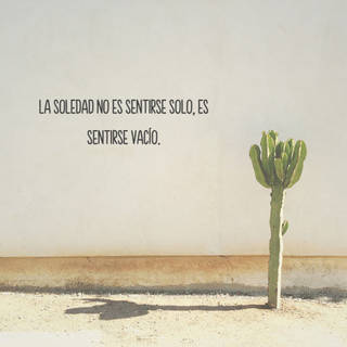 La soledad no es sentirse solo, es sentirse vacío.