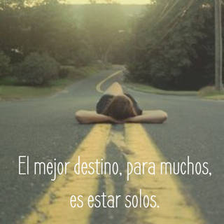 El mejor destino, para muchos,  es estar solos.