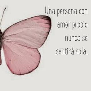 Una persona con  amor propio  nunca se  sentirá sola.