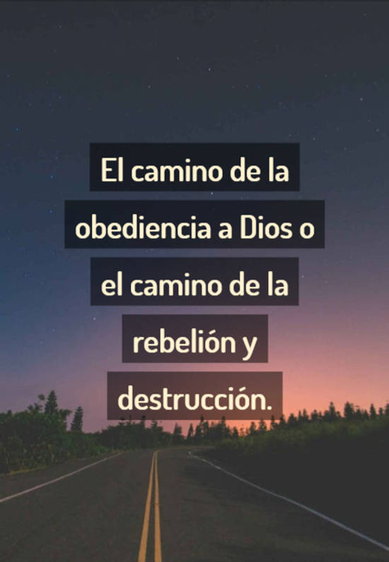 Frase #768025: El camino de la obediencia a Dios o el camino de la ...