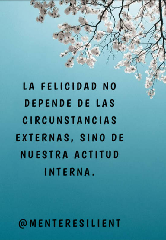 Frase #914685: La felicidad no depende de las circunstancias externas ...