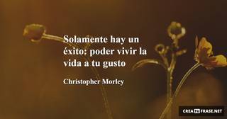 Solamente hay un éxito: poder vivir la vida a tu gusto