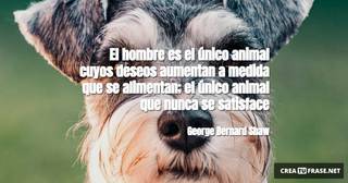 El hombre es el único animal cuyos deseos aumentan a medida que se alimentan; el único animal que nunca se satisface