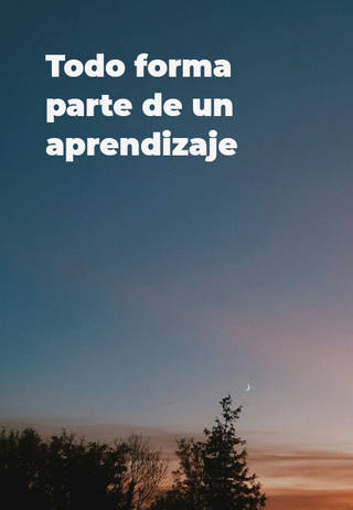 Todo forma parte de un aprendizaje