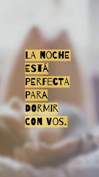 LA NOCHE ESTÁ PERFECTA PARA DORMIR CON VOs.