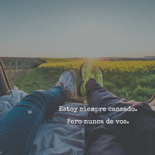 Estoy siempre cansado. Pero nunca de vos.
