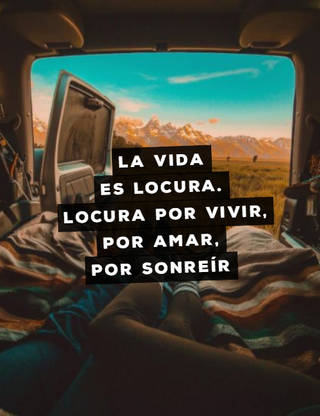 La vida es locura. Locura por vivir, por amar, por sonreír