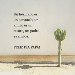 Un hermano es un consuelo, un amigo es un tesoro, un padre es ambos. FELIZ DÍA PAPÁ!