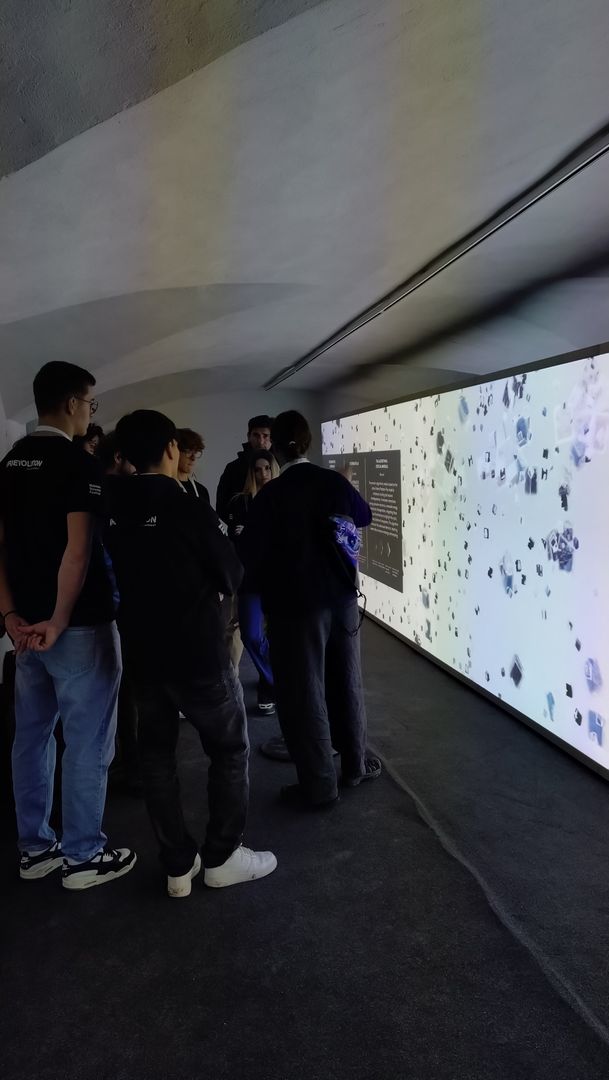 Audience interacting with the installation