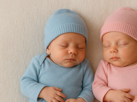 Růžovo-modrý svět novorozenců