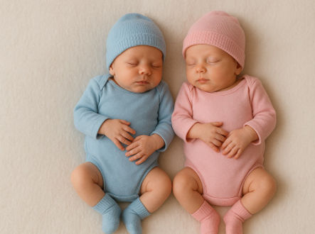 Růžovo-modrý svět novorozenců