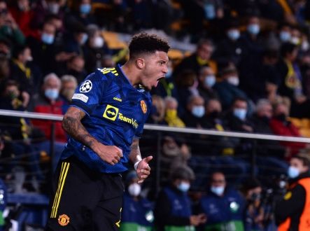 Jadon Sancho v zápase vstřelil první gól za Manchester United