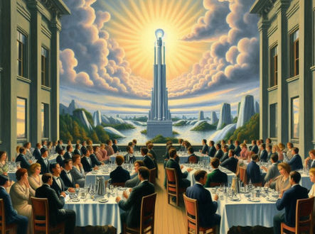 Alegorie Magrittova obrazu vytvořená pomocí AI