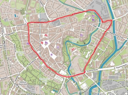 Návrh městského závodního okruhu v Olomouci