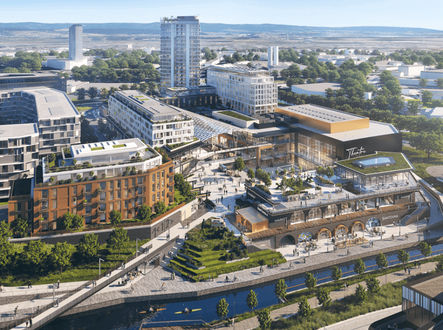 Vizualizace popdoby nové čtvrti Šantovka district