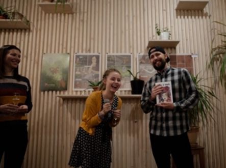 Tereza Kratochvílová se svým přítelem Robertem na křtu knihy