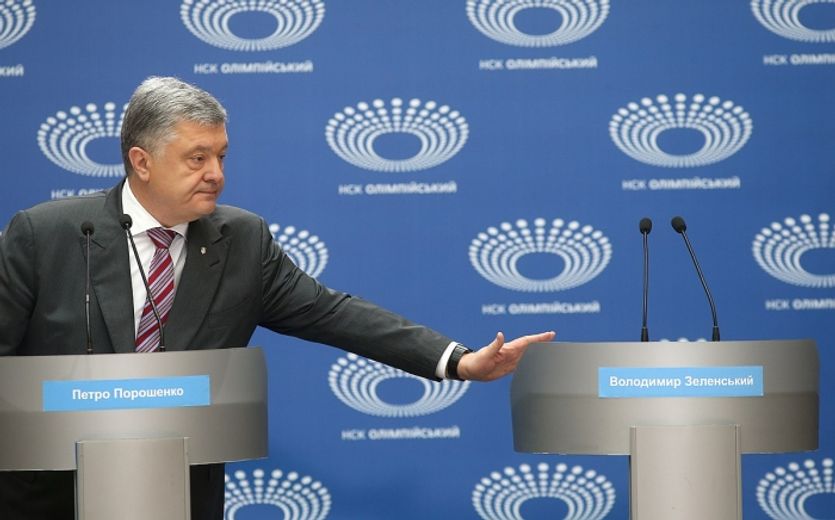 Petro Porošenko na stadionu Olimpijskyj
