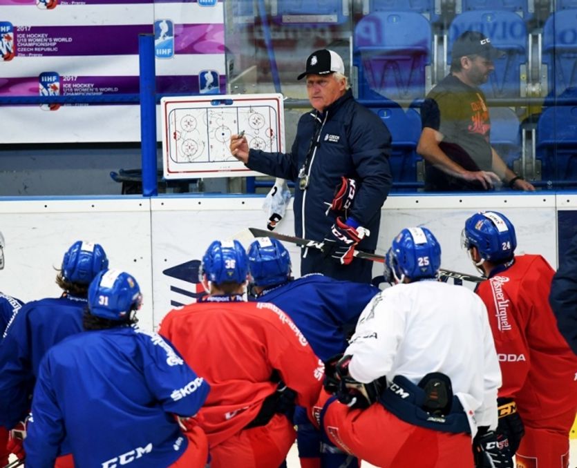První trénink národního týmu pod vedením Miloše Říhy