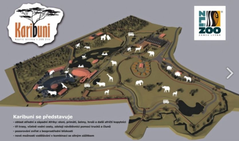 Mapa expozice Karibuni