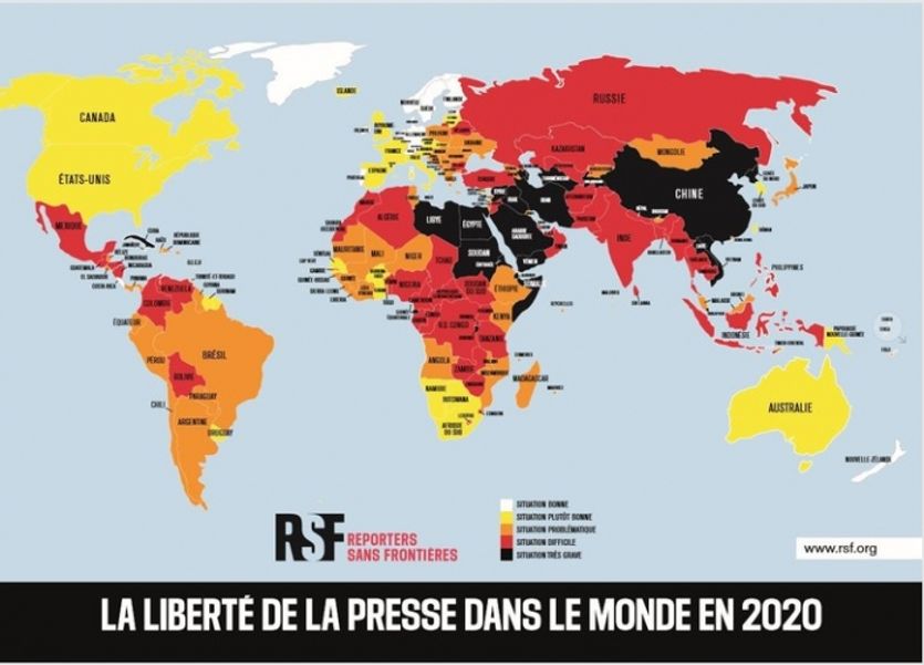 Svoboda tisku ve světe v roce 2020