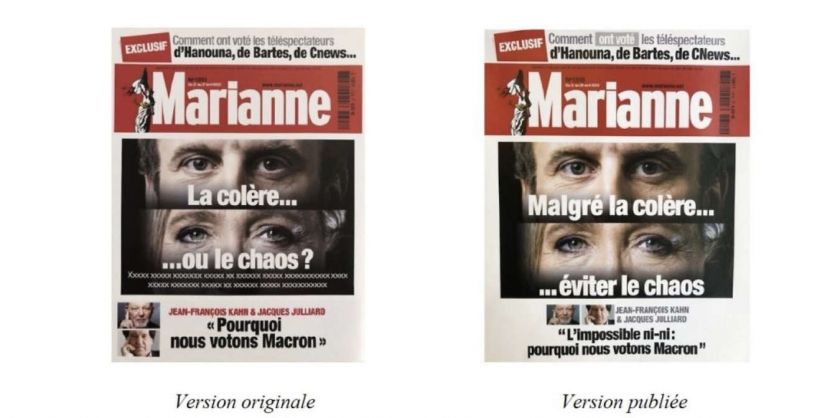 Jak vypadala původní a nová titulka předvolební Marianne?