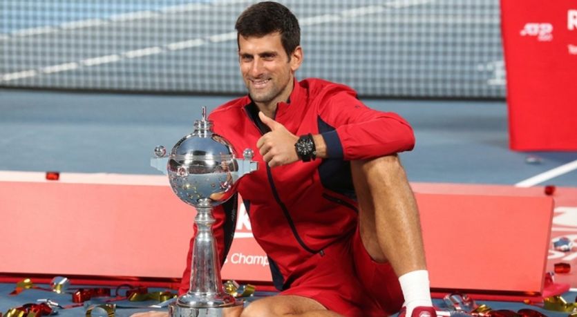 Radující se srbský tenista