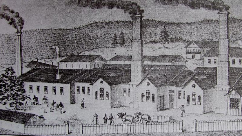Sklárny Karolinka z roku 1863