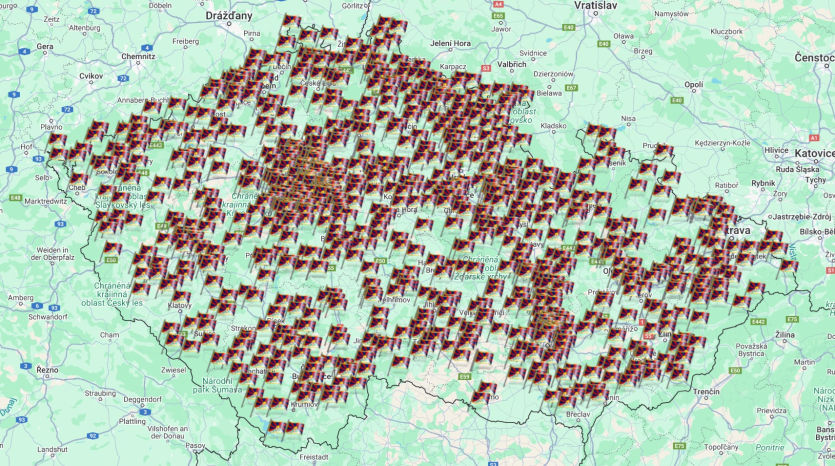 Mapa radnic zapojených do akce Vlajka pro Tibet 2025