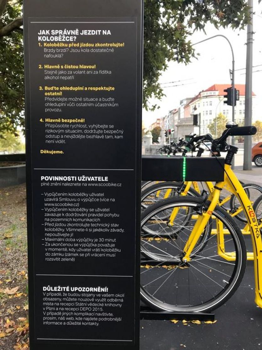 Žluté koloběžky už brázdí centrem Plzně