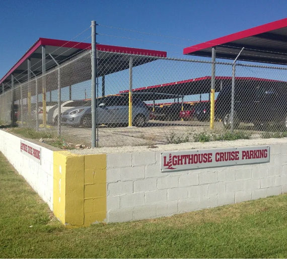 Elevated parking lot at Lighthouse Parking Galveston