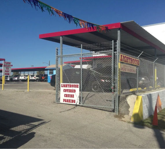 Secure fenced lot at Lighthouse Parking Galveston