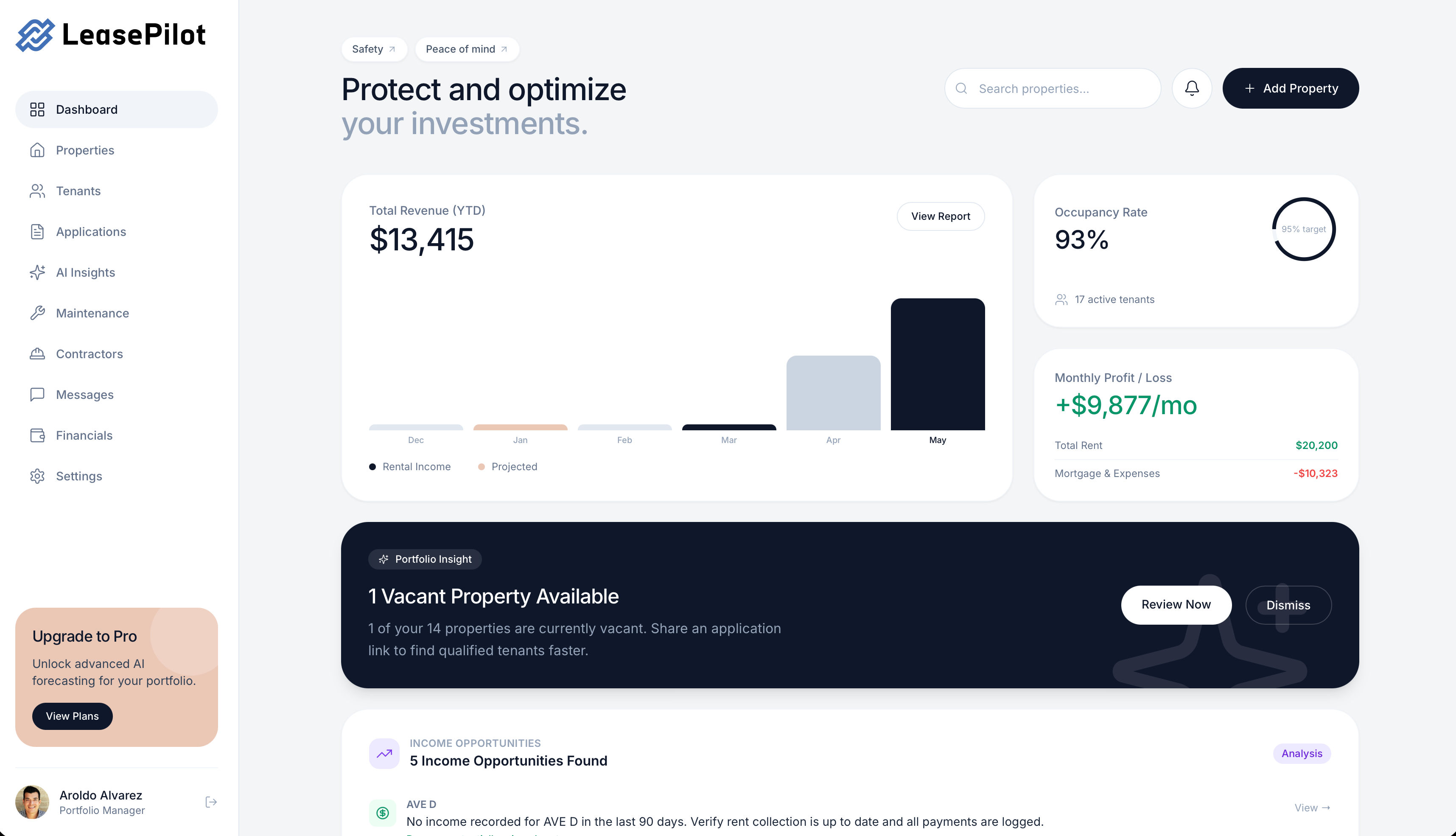 LeasePilot dashboard