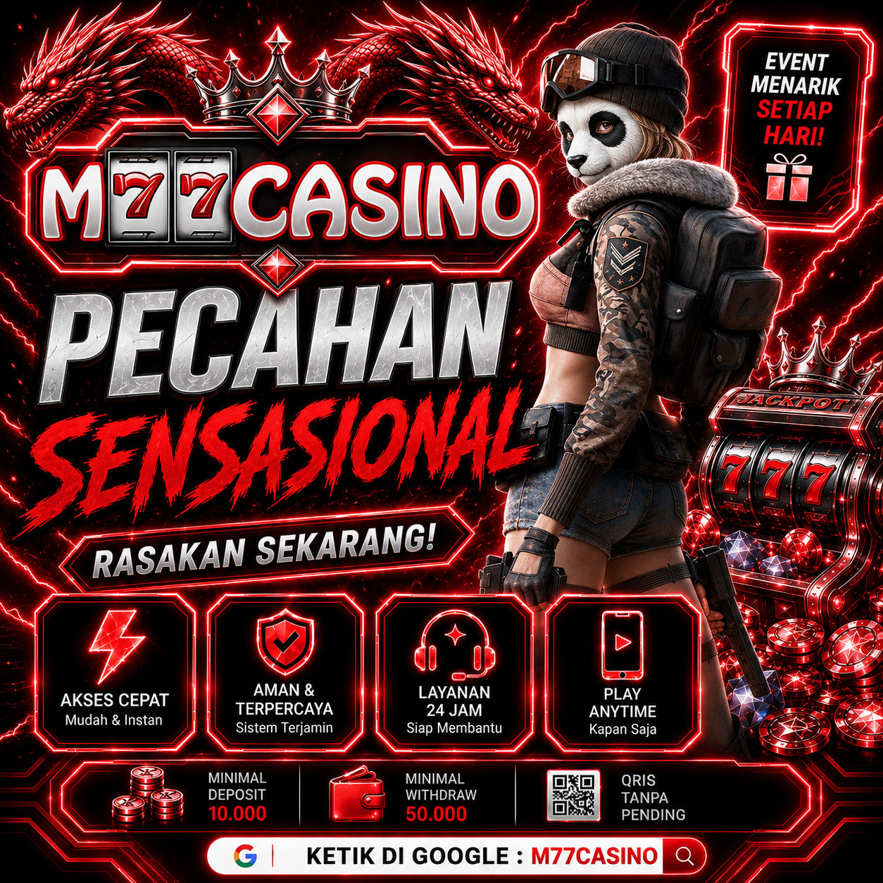 M77CASINO : Main Lancar Anti Lag Bersama M77casino Tanpa Vpn Dijamin 100% Aman