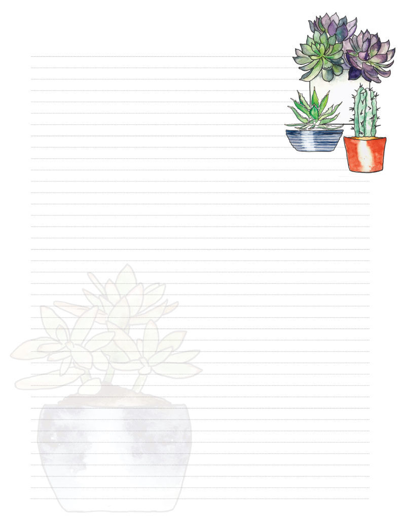 Page 1 Succulent Stationery