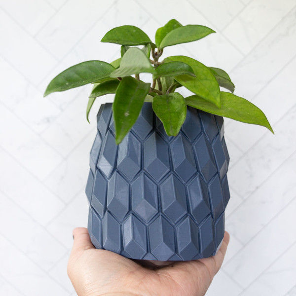 Set of 3 Small Geometric Indoor Plant Pots Original Planter Gift