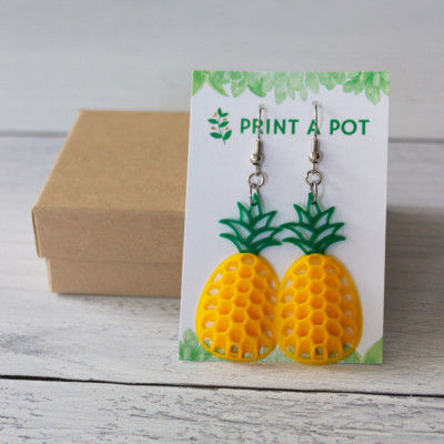 3D printed pineapple earrings