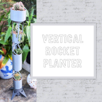 Vertical Rocket Planter, Succulent Pot, Vertical Planter, Cactus Planter, Succulent Planter, Vertical Garden, Herb Garden, Spaceship Planter