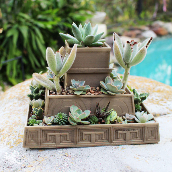 Aztec Pyramid Planter for Growing Succulents, Propagation Tray, 3D Printed Planter, Succulent Planter, Mexican Planter