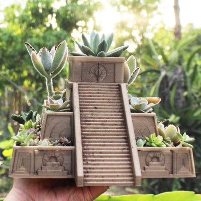 Aztec Pyramid Planter for Growing Succulents, Propagation Tray, 3D Printed Planter, Succulent Planter, Mexican Planter
