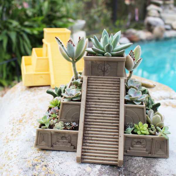 Aztec Pyramid Planter for Growing Succulents, Propagation Tray, 3D Printed Planter, Succulent Planter, Mexican Planter