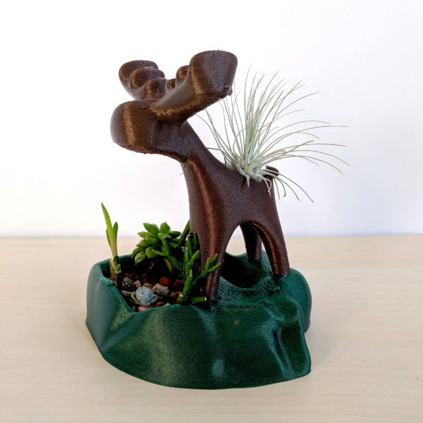 Moose Air Plant Holder and Succulent Planter, Cute Moose, Animal Planter, Moose Decor, Tabletop Planter, Room with a Moose, Airplant Stand