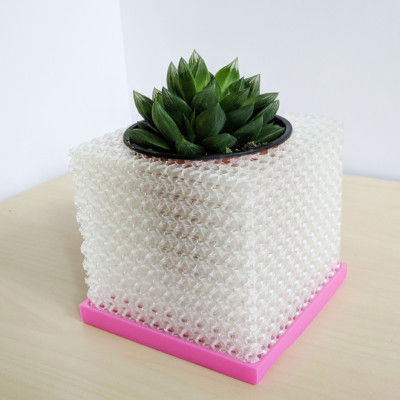 Medium Cubelia - Modern Cube Pot, Geometric 4" Succulents Pot, Minimalist Succulent Planter, Square Pot, Orchid Planter, Unique Orchid Pot